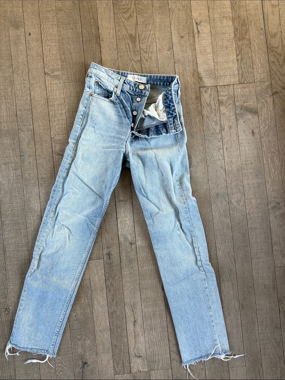 TRAVE Light Blue High-Rise Constance Straight Jeans